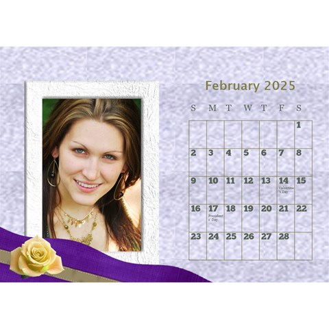 Delicate Desktop Calendar By Deborah Feb 2025