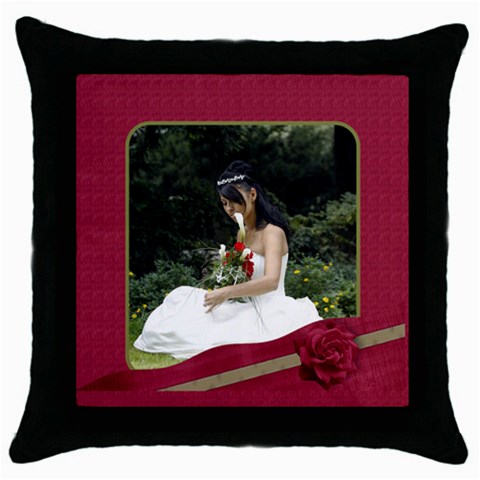 Red And Black Throw Pillow By Deborah Front