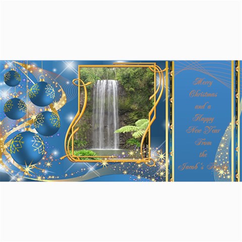 Frosted Bauble Christmas Photo Card (4x8) Midnight Blue By Deborah 8 x4  Photo Card - 7