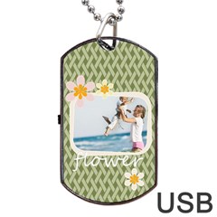 flower - Dog Tag USB Flash (Two Sides)