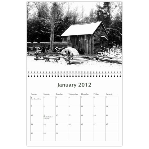 2012 Calendar Smoky Mountains By Terena Lambert Boone Jan 2012