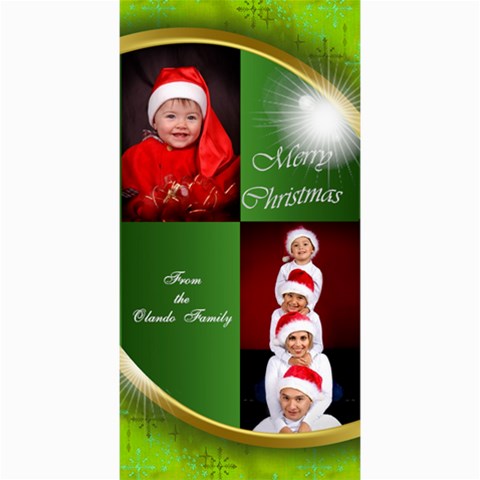 Merry Christmas 4x8 Photo Card (green) By Deborah 8 x4  Photo Card - 5