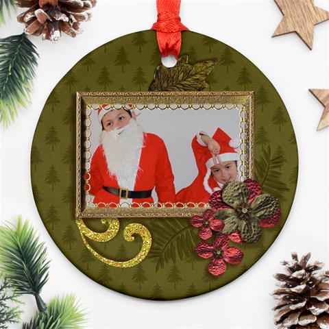 Round Ornament (two Sides): Christmas2 By Jennyl Back