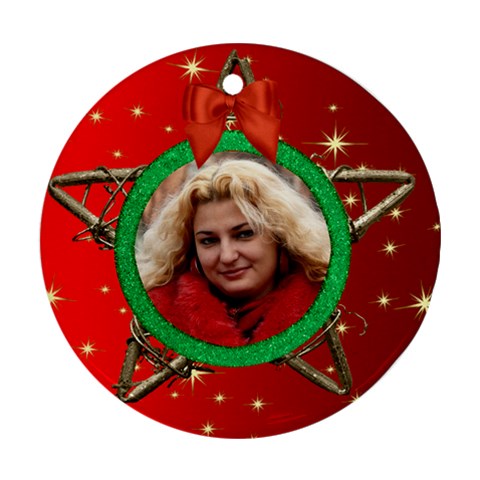 My Star Round Ornament (red) (2 Sided) By Deborah Front