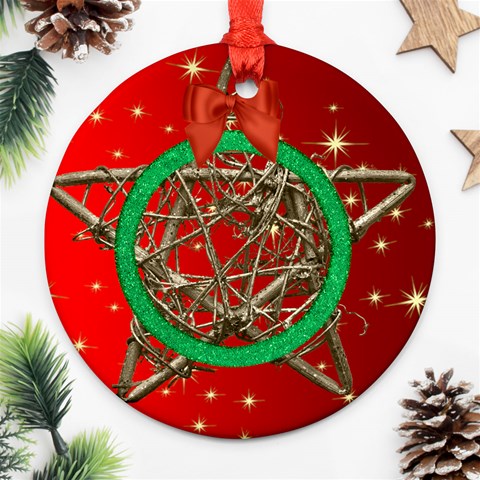 My Star Round Ornament (red) (2 Sided) By Deborah Back