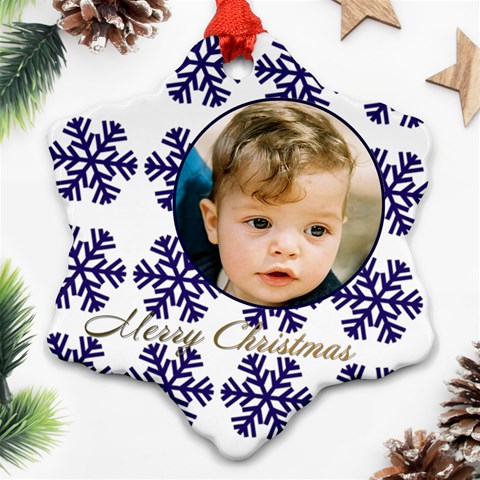 Blue Snowflake Ornament (2 Sided) By Deborah Back