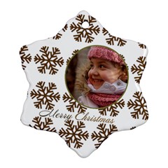 Gold Snowflake Ornament (2 Sided) - Snowflake Ornament (Two Sides)