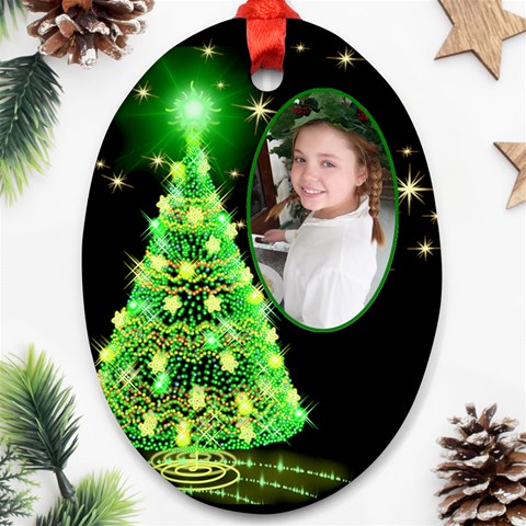 Green Christmas Tree Ornament (2 Sided) By Deborah Back