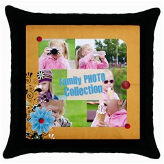 family - Throw Pillow Case (Black)