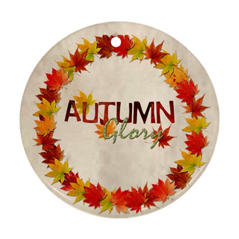 Autumn Glory Round Double Sided Ornament By Catvinnat Front