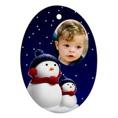 Snowmen Oval Ornament (2 sided) - Oval Ornament (Two Sides)