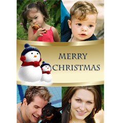 Four Photo Snowmen Christmas Card (5x7) - Greeting Card 5  x 7 