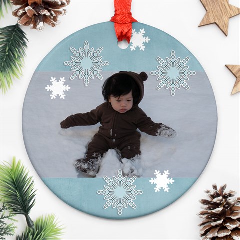 Round Ornament (two Sides): Holidays5 By Jennyl Front