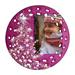 Pink Christmas Tree Filigree Ornament (2 Sided)