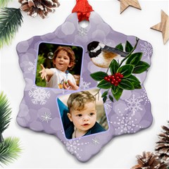 Little robin Snowflake Ornament (2 sided) - Snowflake Ornament (Two Sides)