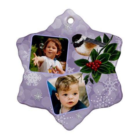 Little Robin Snowflake Ornament (2 Sided) By Deborah Back