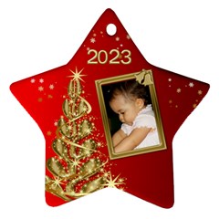 2023 Red Christmas star ornament - Ornament (Star)