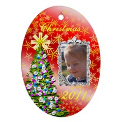 Christmas sparkle ornament - Ornament (Oval)