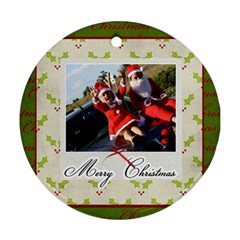 Round Ornament (Two Sides) : Merry Christmas