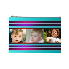 Pretty Stipes Large Cosmetic Bag (6 Photos) 2 (7 styles) - Cosmetic Bag (Large)