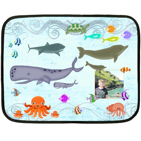 Marina Under The Sea Mini Fleece Blanket By Catvinnat 35 x27  Blanket