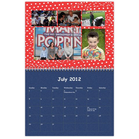 2012 Calendar By Janene Jul 2012