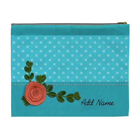 Xl Cosmetic Bag: Orange Flower By Jennyl Back