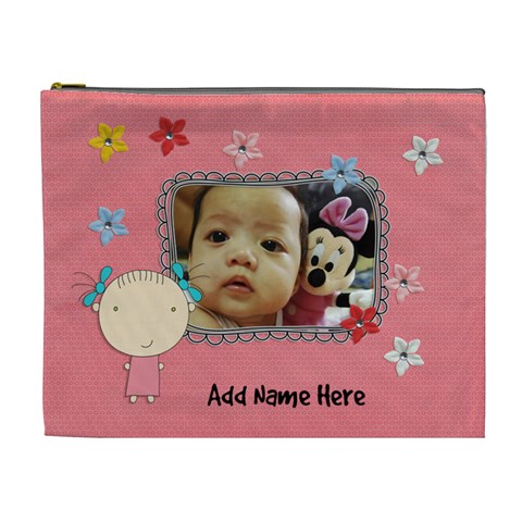 Xl Cosmetic Bag: Cute Kid By Jennyl Front