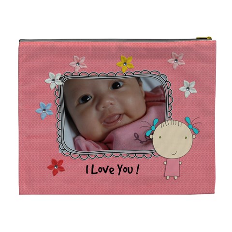 Xl Cosmetic Bag: Cute Kid By Jennyl Back