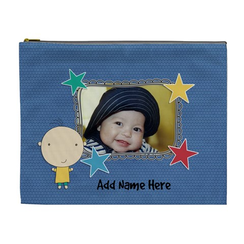 Xl Cosmetic Bag: Cute Kid Boy By Jennyl Front