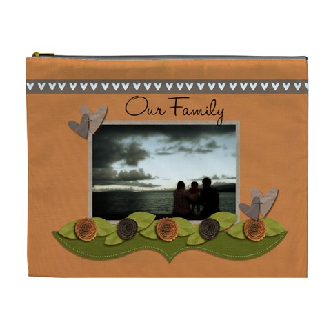 Xl Cosmetic Bag: Our Family By Jennyl Front