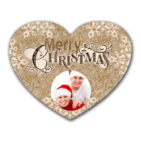 Merry Christmas Heart Mousepad Mouse Mat By Catvinnat Front