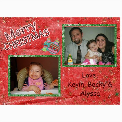 Xmas By Becky 7 x5  Photo Card - 2