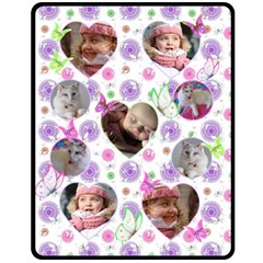 Flowers and Butterflies (medium) Fleece Blanket (4 styles) - Fleece Blanket (Medium)