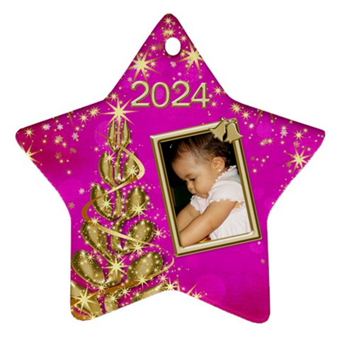 2024 Christmas Star Ornament Pink By Deborah Front