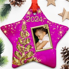 2024 Pink Star Ornament (2 Sided) - Star Ornament (Two Sides)