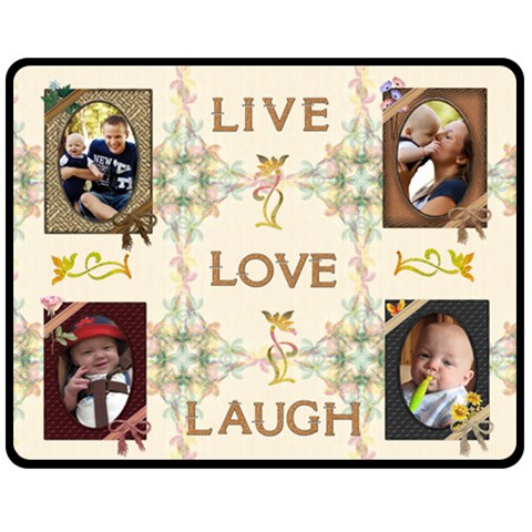 Live Love Laugh Medium Fleece Blanket By Lil 60 x50  Blanket Front