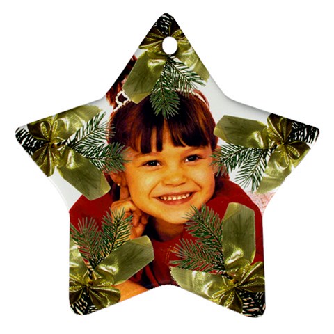 Pine Branch Star Ornament Two Sides By Kim Blair Front