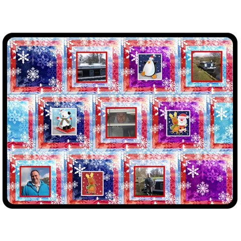 Frosty Fun Extra Large Christmas Fleece Blanket By Catvinnat 80 x60  Blanket Front