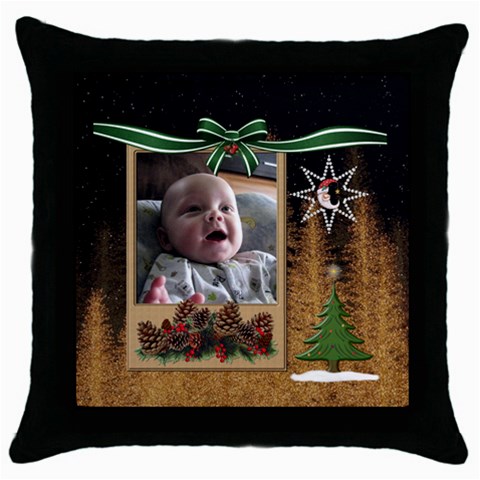 Christmas Tree Throw Pillow Case By Lil Front