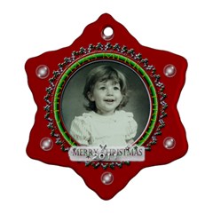 merry christmas red - Snowflake Ornament (Two Sides)