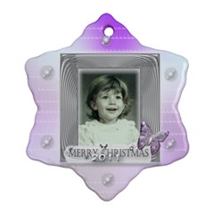 Purple butterfly bubble christmas tree ornament - Snowflake Ornament (Two Sides)