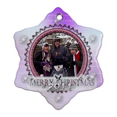 Purple Merry Christmas Tree Ornament - Snowflake Ornament (Two Sides)