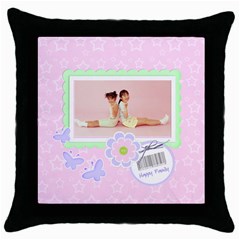 Happy Family Throw Pillow Case (5 styles) - Throw Pillow Case (Black)