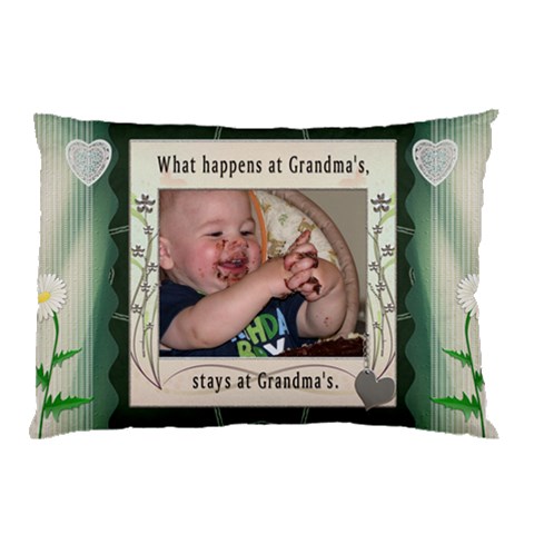 Grandmas Green Pillow Case By Lil 26.62 x18.9  Pillow Case