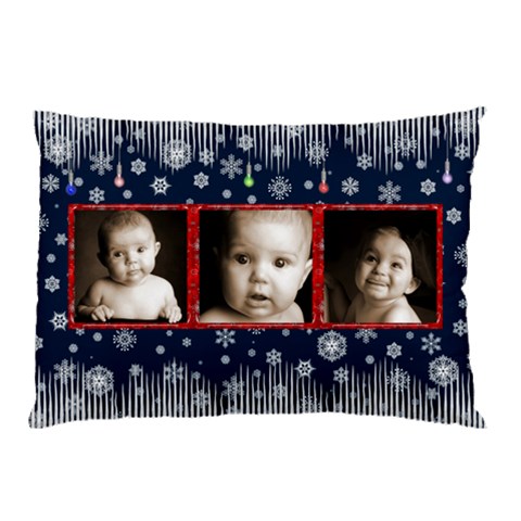 Snowstorm Christmas Pillow By Catvinnat 26.62 x18.9  Pillow Case