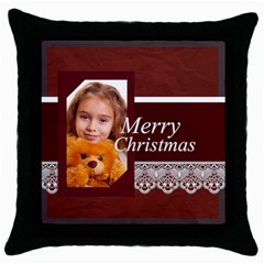 merry christmas - Throw Pillow Case (Black)