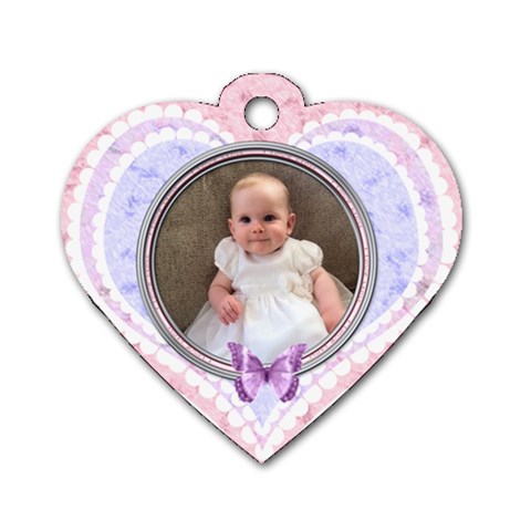 Shabby Chic I Love You Heart Dog Tag By Claire Mcallen Front