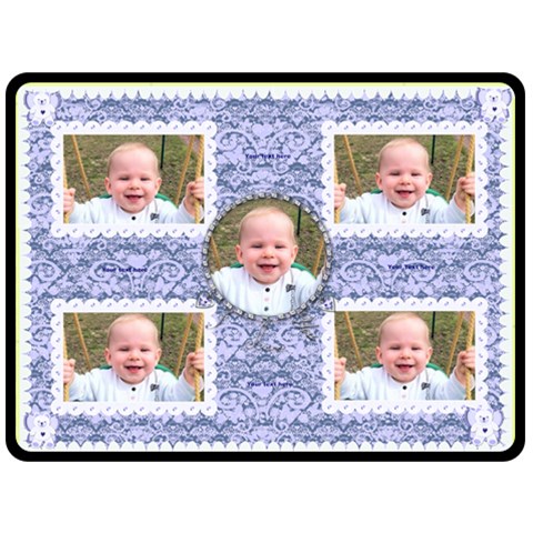 Flutter Bear Blue Baby Boys Blanket Blankie Xl By Claire Mcallen 80 x60  Blanket Front