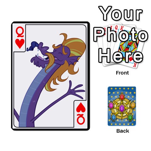 Queen My Little Pony Friendship Is Magic Season 1 Playing Card Deck By K Kaze Front - HeartQ